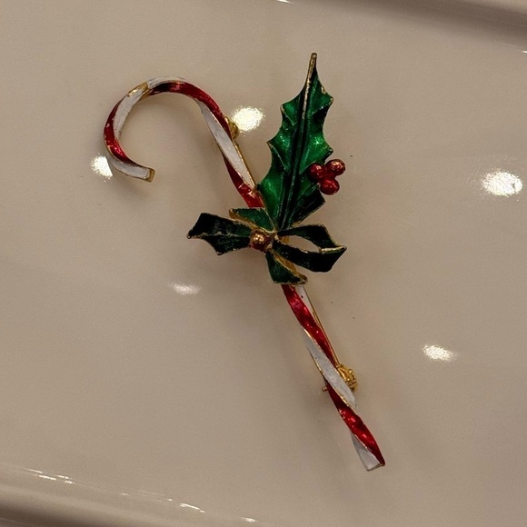 St. Labre marked candy cane brooch. Vintage. - Picture 2 of 6
